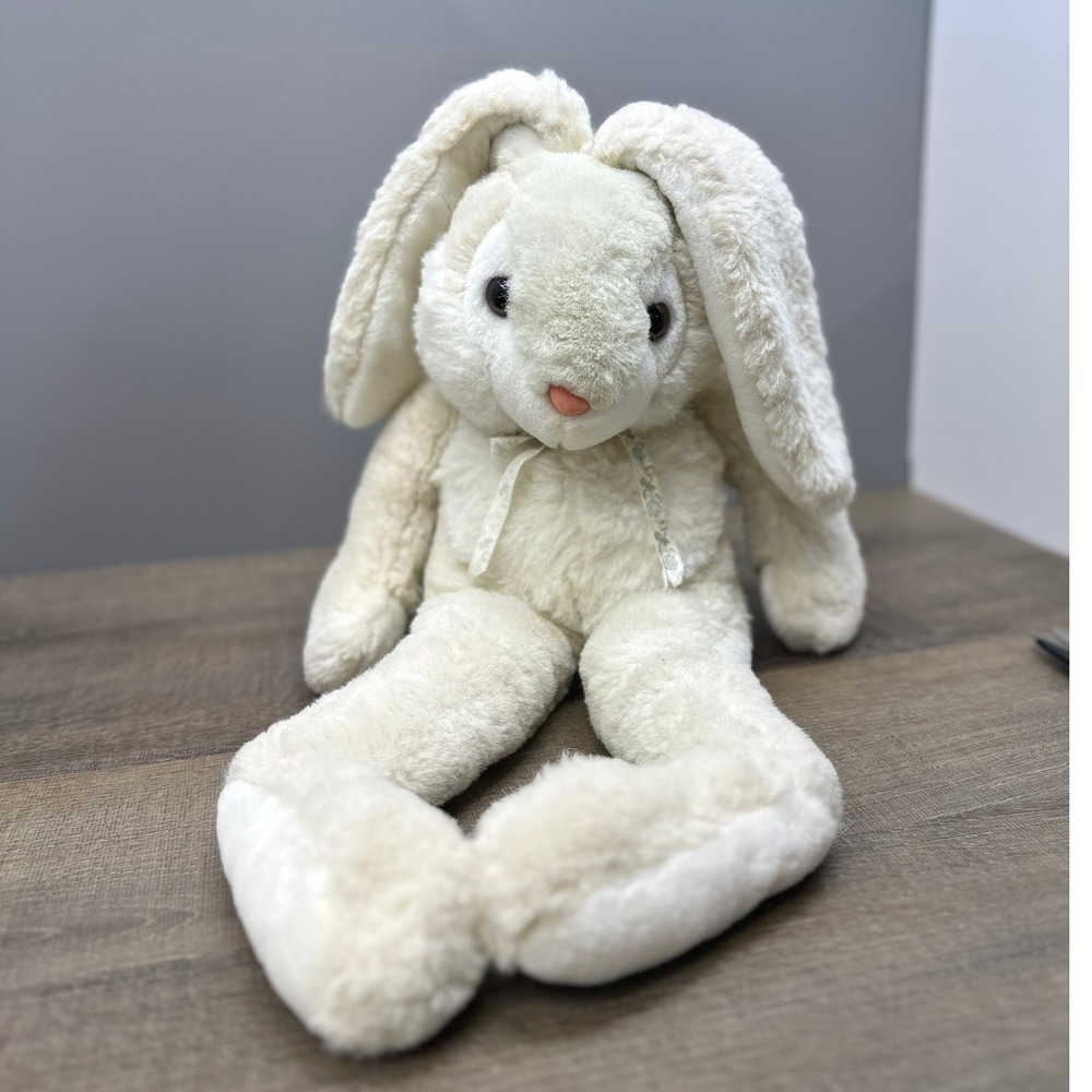 Vintage Commonwealth White Bunny Rabbit Plush Long Floppy Legs Easter Jumbo 32"